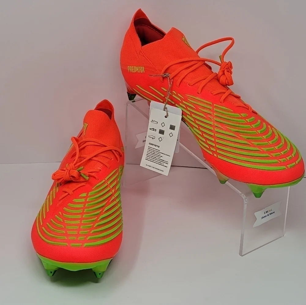 Adidas Predator Edge+ SG Solar Red Soccer Cleats Men's Size 12/Women's 13 GW1038